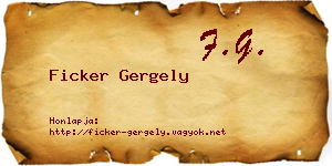 Ficker Gergely névjegykártya